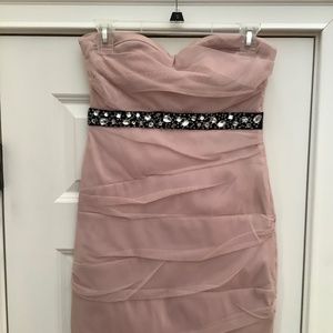 Pink mini strapless dress